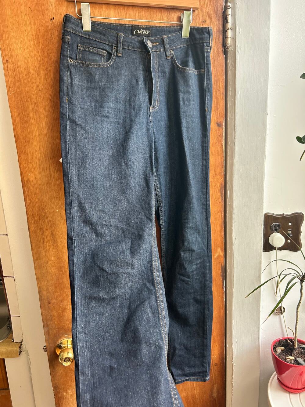 Courtshop Brooklyn High Waisted Dark Wash Straight Leg Jeans